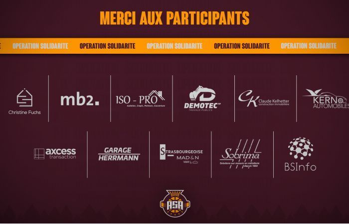 Les partenaires de l'opération solidarité #3